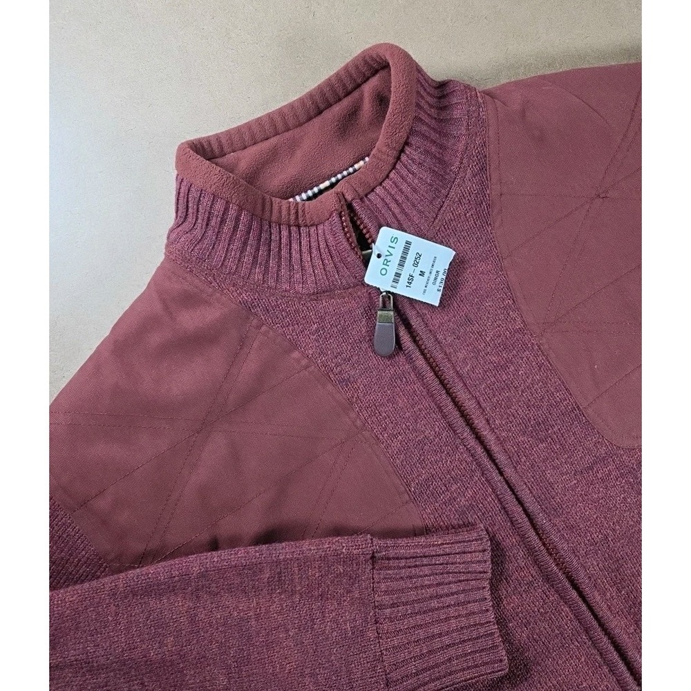 NWT Orvis Foul Weather Lined Sweater Men's M 100% Wool Full Zip‎ Hunting Jacket